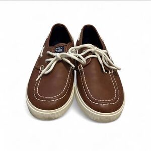 Nautica Men's Tan Leather Boat Shoes